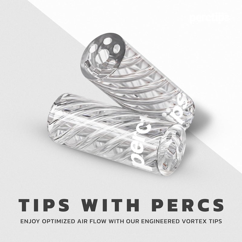PercTips Glass Tips 10mm Spiral Vortex Clear Filters - 6 Count Perc Tips (Smoke Black) - Image 2
